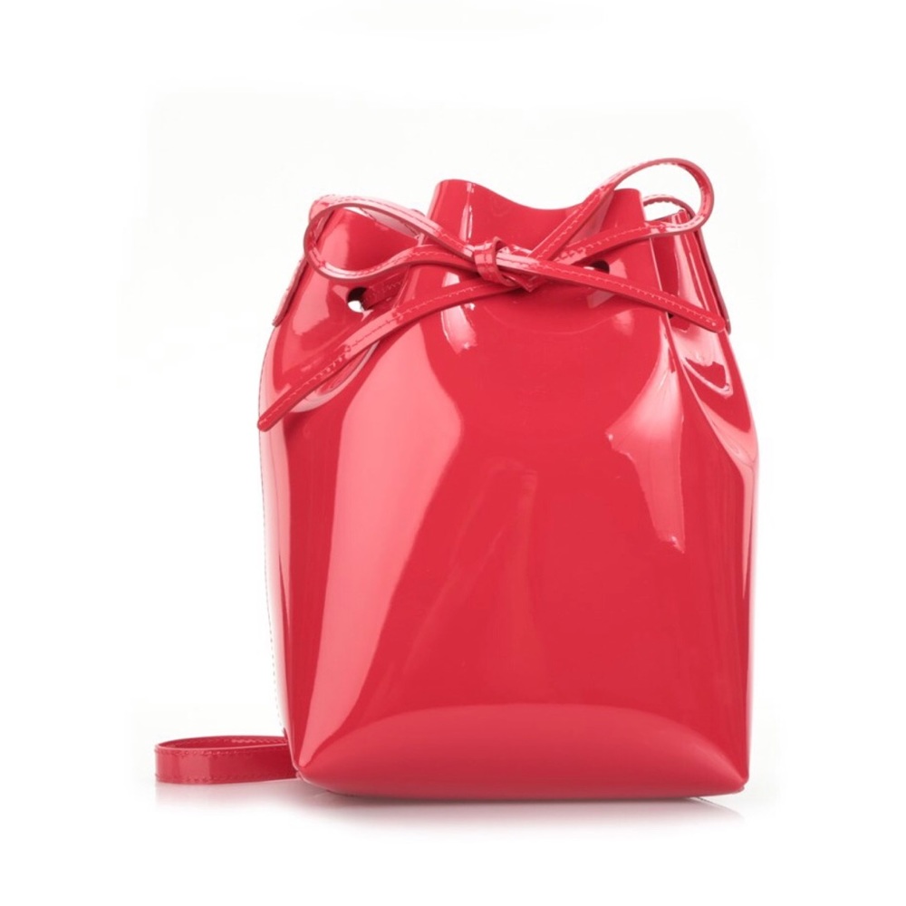 Mansur Gavriel Red Patent Mini Bucket Bag